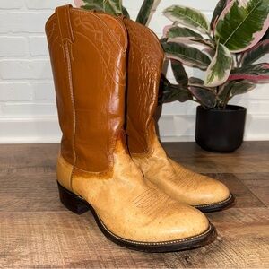 Vintage Men’s Nocona Boots Ostrich Leather Cowboy Boots